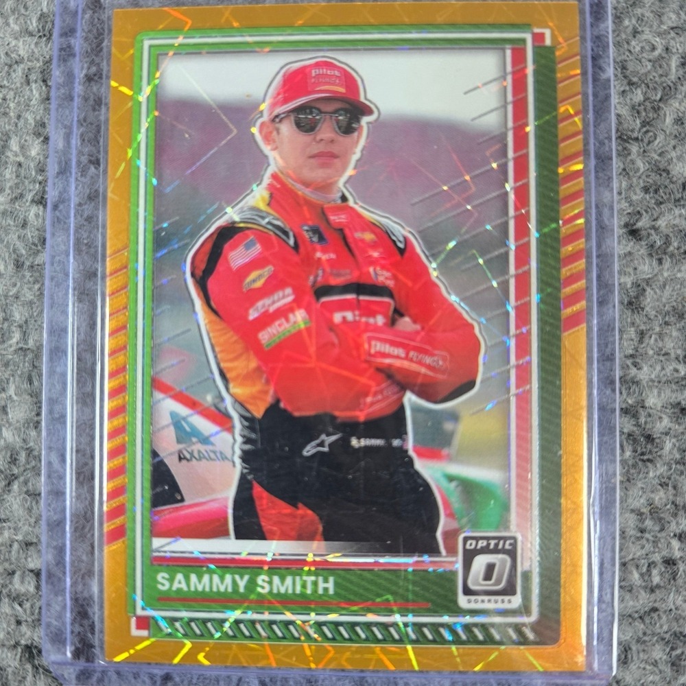 2025 Panini Donruss Racing Sammy Smith Optic Gold Prizm 04/10 NASCAR Card #41